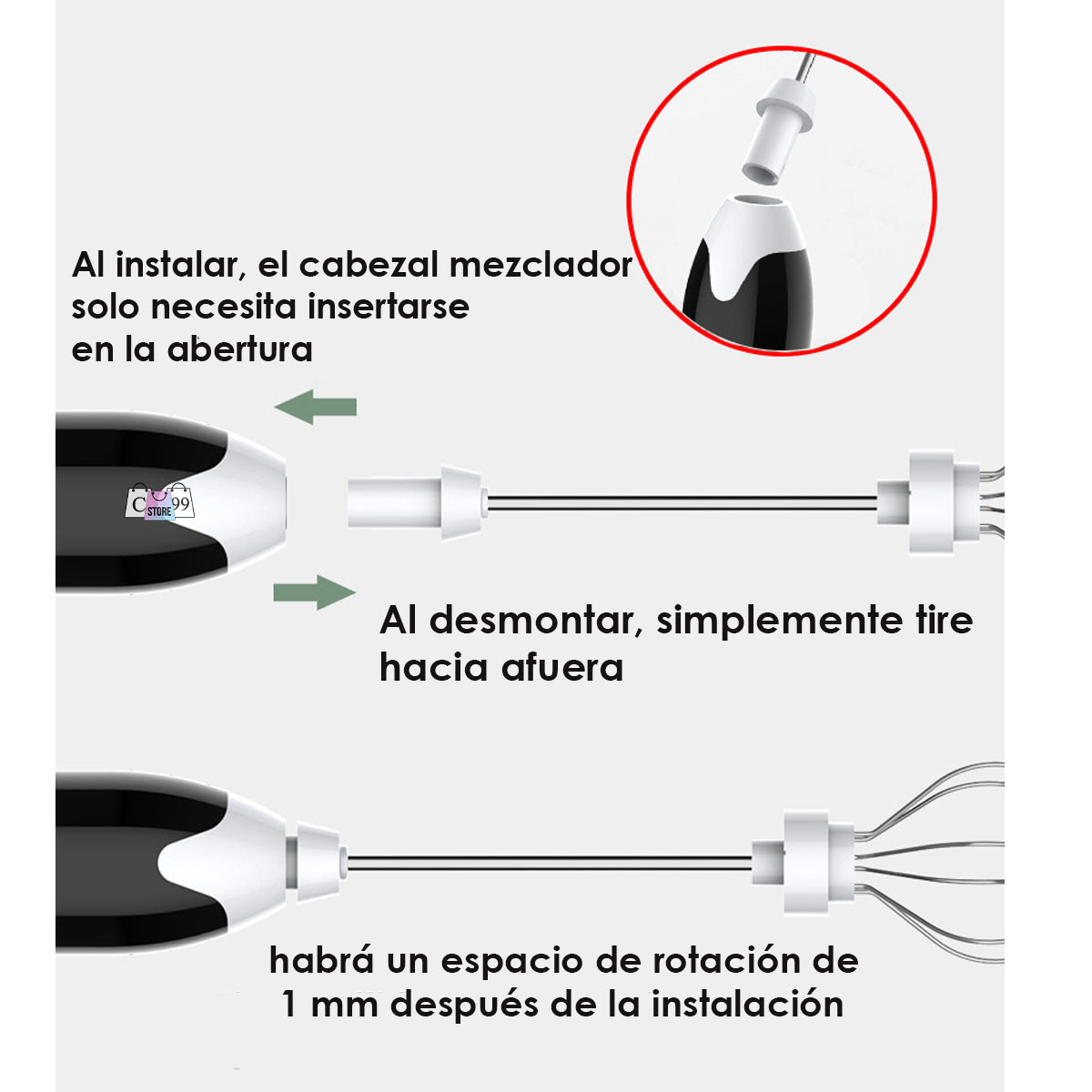 Miniatura 3 de Batidor Recargable USB 2 en 1 Mezclador